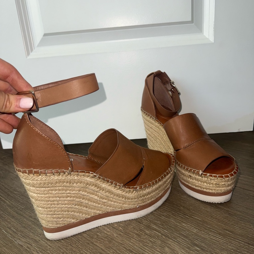 Gianni Bini Tan Ankle Wedges